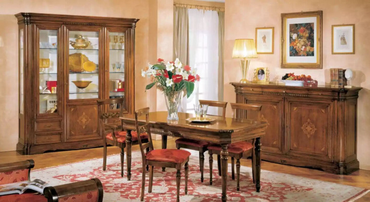 Dining table 4x Chairs Suite Dining set Sideboard Table Set Dining table 7 pieces