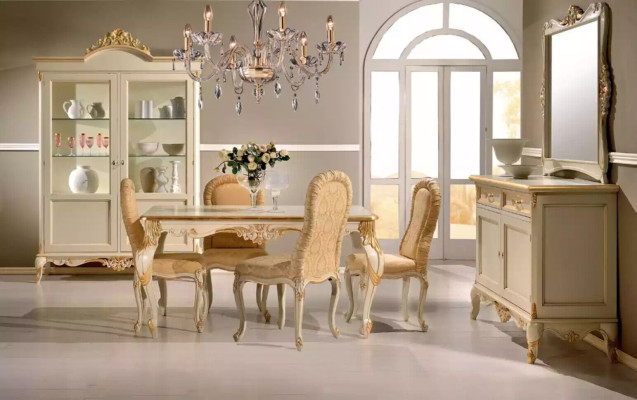 Luxury Sideboard Mirror 2pcs Chests of drawers Living room Design Furniture Beige