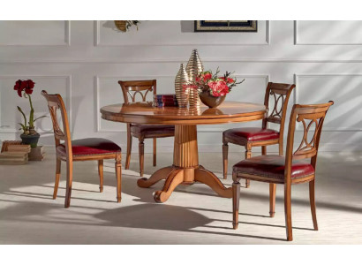 Dining table 4x Chairs Dining room Set Group Suite Table Seating group 5pcs.