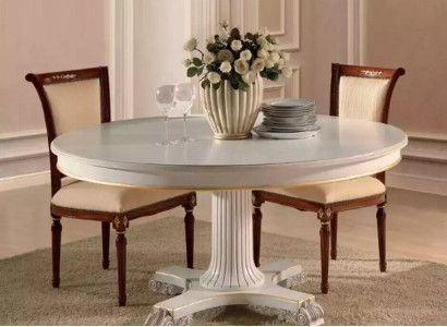 Wood Dining room Design Furniture Round Table White Dining table Classic Dining room new