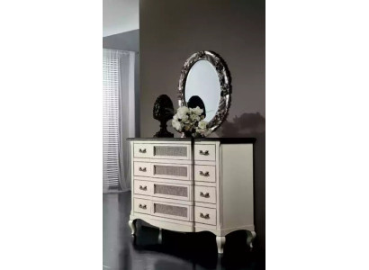 Wood Italian Furniture Design Furniture Style 2-piece Chest of drawers with Mirror new