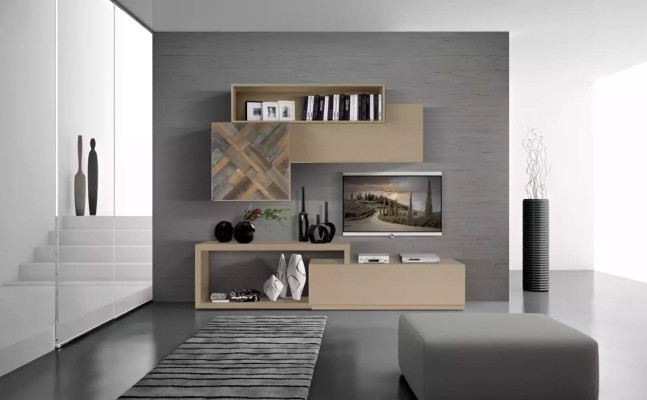 TV Lowboard TV-cabinet Wall Shelves Living room Wood Luxury Wall unit Furniture