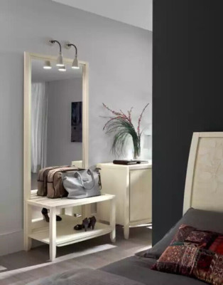 Luxury Complete Bedroom Set Beige Desk Bed Bedside table new