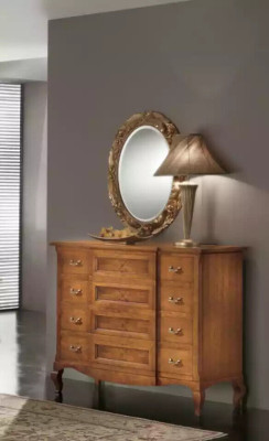 Bedroom Chest of drawers with Mirror Luxury Modern Furniture Set 2pcs Wood new