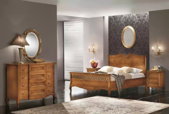 Bedroom Chest of drawers with Mirror Luxury Modern Furniture Set 2pcs Wood new