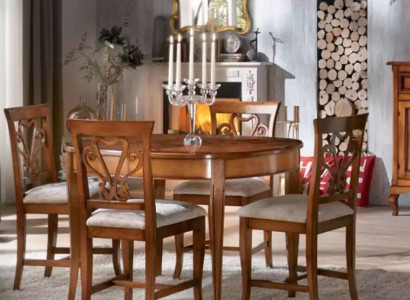 Complete Set Dining table 4x Chairs Dining room Set Ess Group Wood Table 5pcs Eu