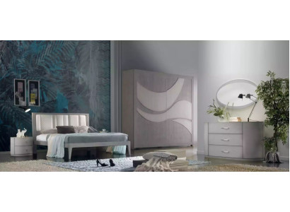 Bedroom Bed 2x Bedside tables Wardrobe Chest of drawers Luxury Set 5 pcs.