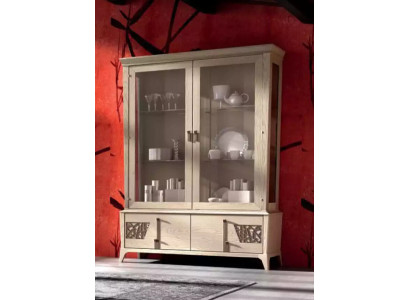 Luxury Display case 2 Door Wood Wardrobe Living room Glass Cabinets Design Furniture
