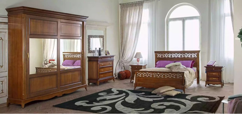 Bed 2x Bedside tables 3 pcs. Bedroom Set Design Modern Luxury Beds