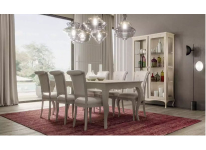 Dining table 6x chairs display case 8 pieces. Dining room Group Suite Seating group