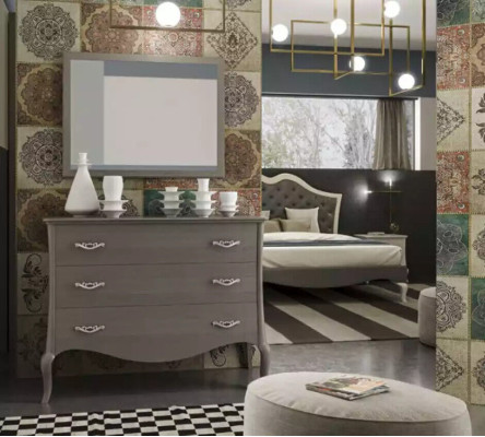 Chest of drawers Mirror Chests of drawers Wardrobe Luxus Shelf Furniture Group new Set 2pcs.