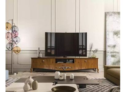 TV lowboard TV cabinet Living room Design Shelf Brown Wood Lowboard Italy new