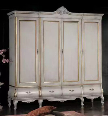 White Luxury Wardrobe Solid wood Furniture Bedroom Cabinets Wardrobe