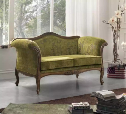 Sofa 2 Seater Textile Wood Upholstery Couch Sofas Design Luxury new Sofa