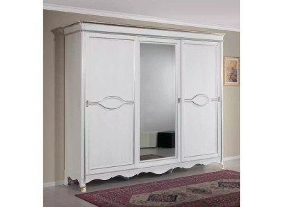 White Classic r Wardrobe Mirror Door Bedroom Furniture Design