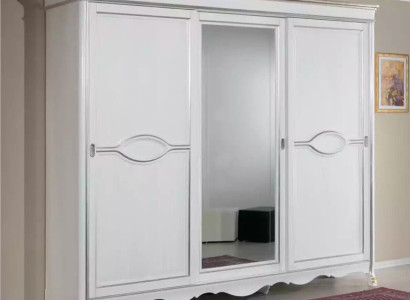 White Classic r Wardrobe Mirror Door Bedroom Furniture Design