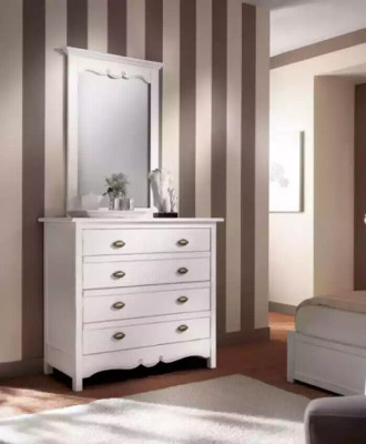 Wood Italian Dsigner Furniture 2-piece set furniture style luxury chest of drawers with mirror