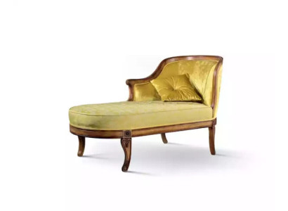 Chaise longue Fabric Sofa Lounger Chaise Classic r Yellow Couch Textile new