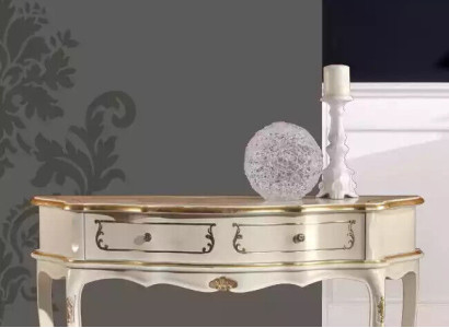 White Classic r Console table Bedroom Wood Furniture Baroque style