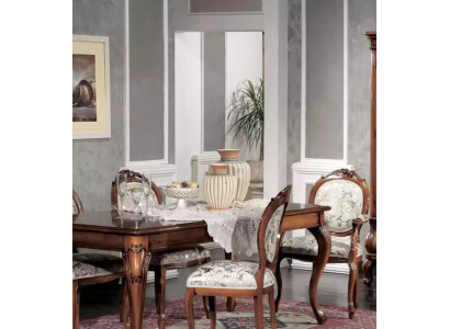 Dining room Furniture Dining table Solid wood 4x Chairs with Armrests Furniture