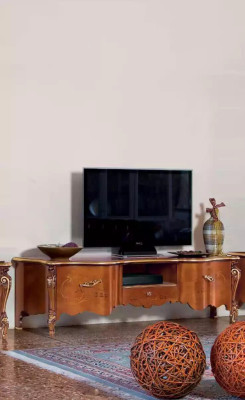 Classic r TV Lowboard Luxury 2x Display case Living room Furniture Wall unit Wood