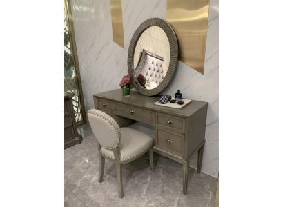 Dressing table Mirror Stool Luxury Complete Bedroom Set 3pcs. Wooden consoles