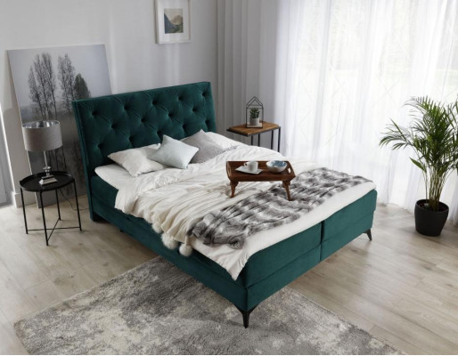Luxury Box Spring Bed Fabric Hotel Green Beds Bedroom Furniture Design Velvet new