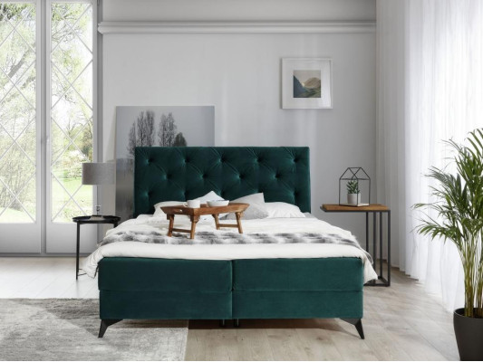 Luxury Box Spring Bed Fabric Hotel Green Beds Bedroom Furniture Design Velvet new