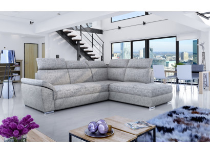 Fabric Corner sofa L-shape Sofa Couch Design Upholstery Modern Textile Bed function new