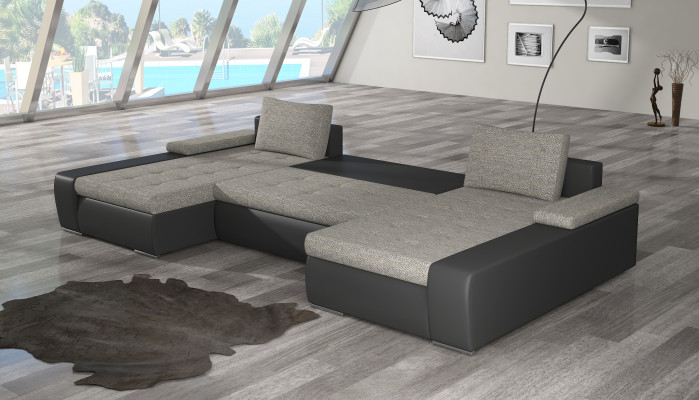XXL Big Sofa bed Relax Living room Corner sofa Suite Upholstery Couch Corner suite