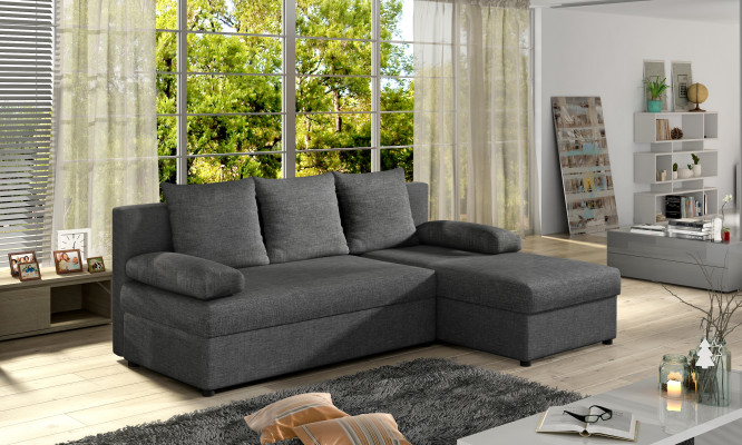 Modern Sofa bed Couch Upholstery Corner sofa Suite Bed function Textile Leather