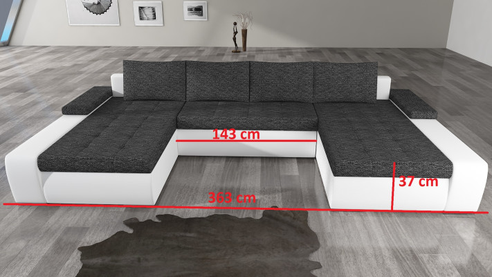 XXL Big Sofa bed Relax Living room Corner sofa Suite Upholstery Couch Corner suite