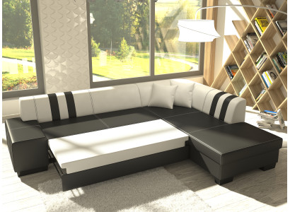Classic Design Corner sofa Porto II Bed function Couch Textile Sofas Sleep Sofa