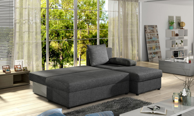 Modern Sofa bed Couch Upholstery Seat Suite L-shape Textile Fabric Sofas Leather