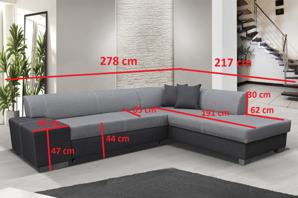 Modern Design Corner sofa Porto Bed function Couch Textile Sofas Sleep Sofa