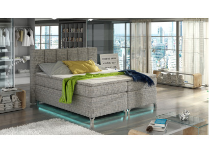 Boxspring Bed 180x200cm Hotel Beds Leather Complete bed base Topper