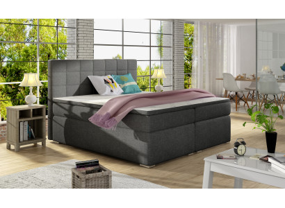 Box spring 180x200cm Bed Beds Hotel Leather Complete bed base Topper