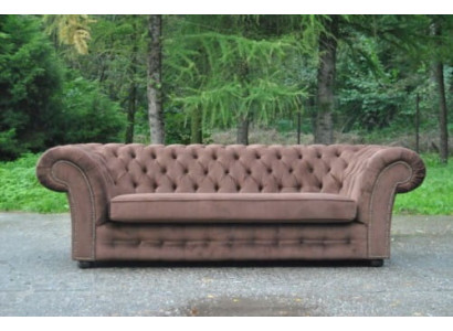 Sofa 3 Seater Fabric Design Couch Upholstery Sofas Textile Modern Chesterfield Beige