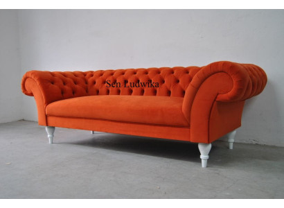 Fabric Design Couch Upholstery Sofas Textile Modern Sofa Chesterfield 3 Seater Orange