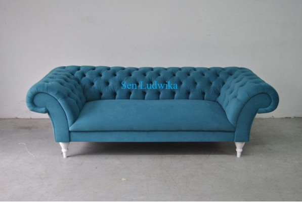 Textile 3 Seater Blue Fabric Design Couch Upholstery Sofas Modern Sofa Chesterfield