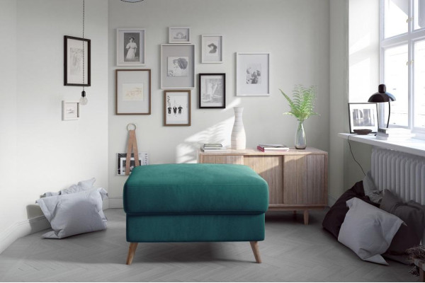 Footstool Stool Pouf Living room Designer Stool Leather Textile