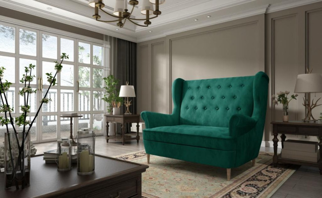 Stool Chesterfield Two-seater 2 Seater Sofa Couch Upholstery Velvet Couches