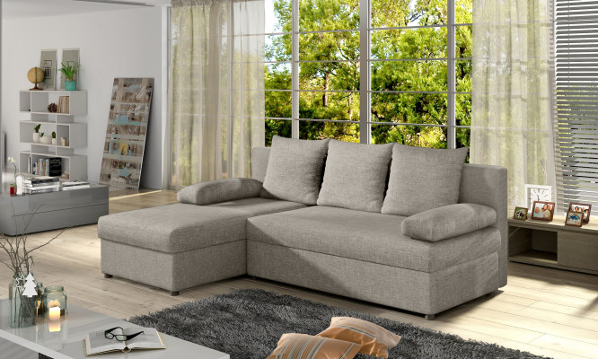 Design L-shape Sofa Couch Upholstery Sofa bed Textile Bed function Couches Group