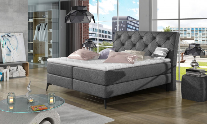 Chesterfield Silver Upholstered bed Double bed Beds Big XXL Designer Luxury
