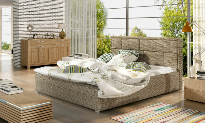 Designer Bed Bedroom Beds Textile Hotel Luxury Upholstery Robust