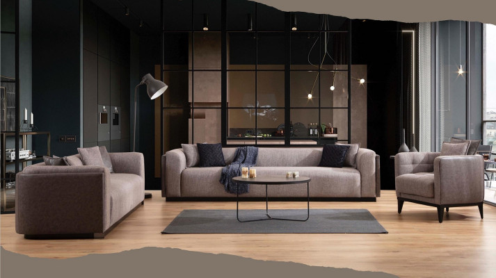 Sofa set 4 3 Seater Design Couch Upholstery Sofas Modern Group Set