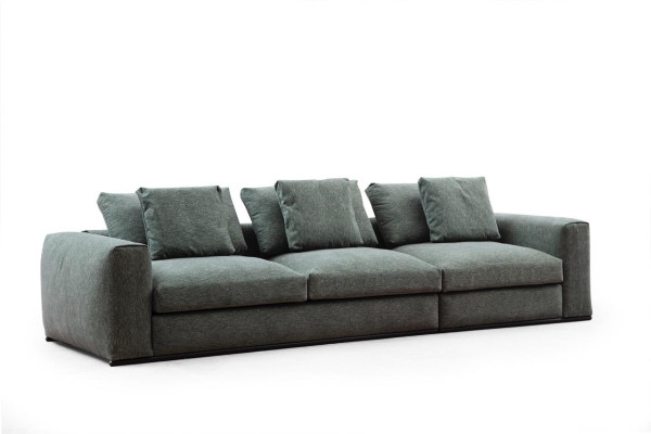 Living landscape Corner sofa L-shape Wood with Textile Modern Couch new green