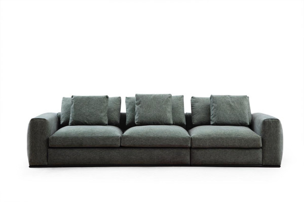 Living landscape Corner sofa L-shape Wood with Textile Modern Couch new green