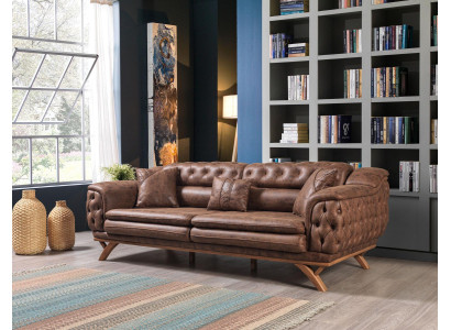 Sofa 3 Seater Chesterfield Fabric Couch Upholstery Sofas Imitation leather Couches