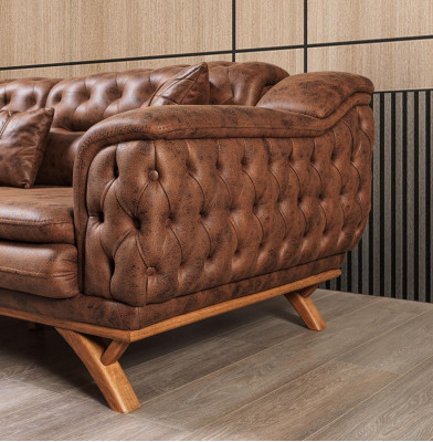 Sofa 3 Seater Chesterfield Fabric Couch Upholstery Sofas Imitation leather Couches
